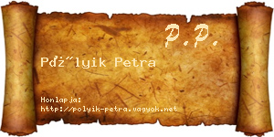 Pólyik Petra névjegykártya